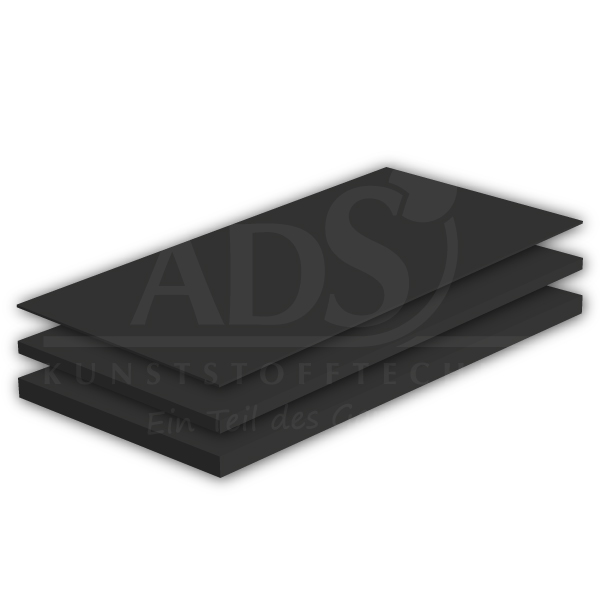 Plastikplatte rechteckig schwarz 12x22cm (300 Stück)